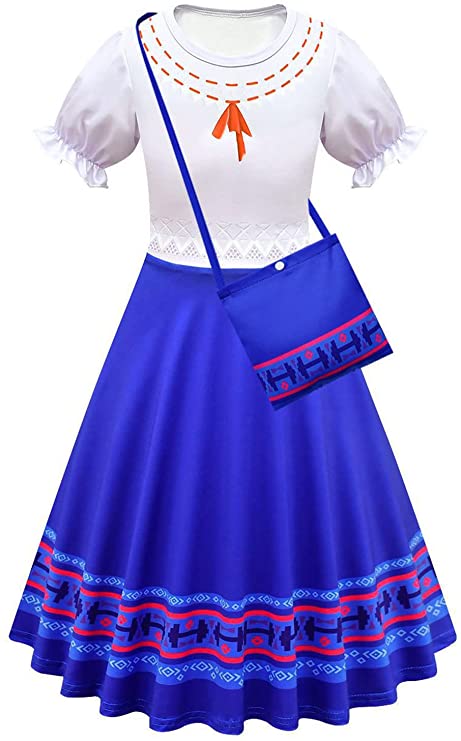 Encanto Disfraz vestido de Luisa con bolso