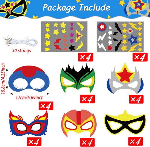 Kit 24 Antifaces de superhéroe personalizables - imagen adicional