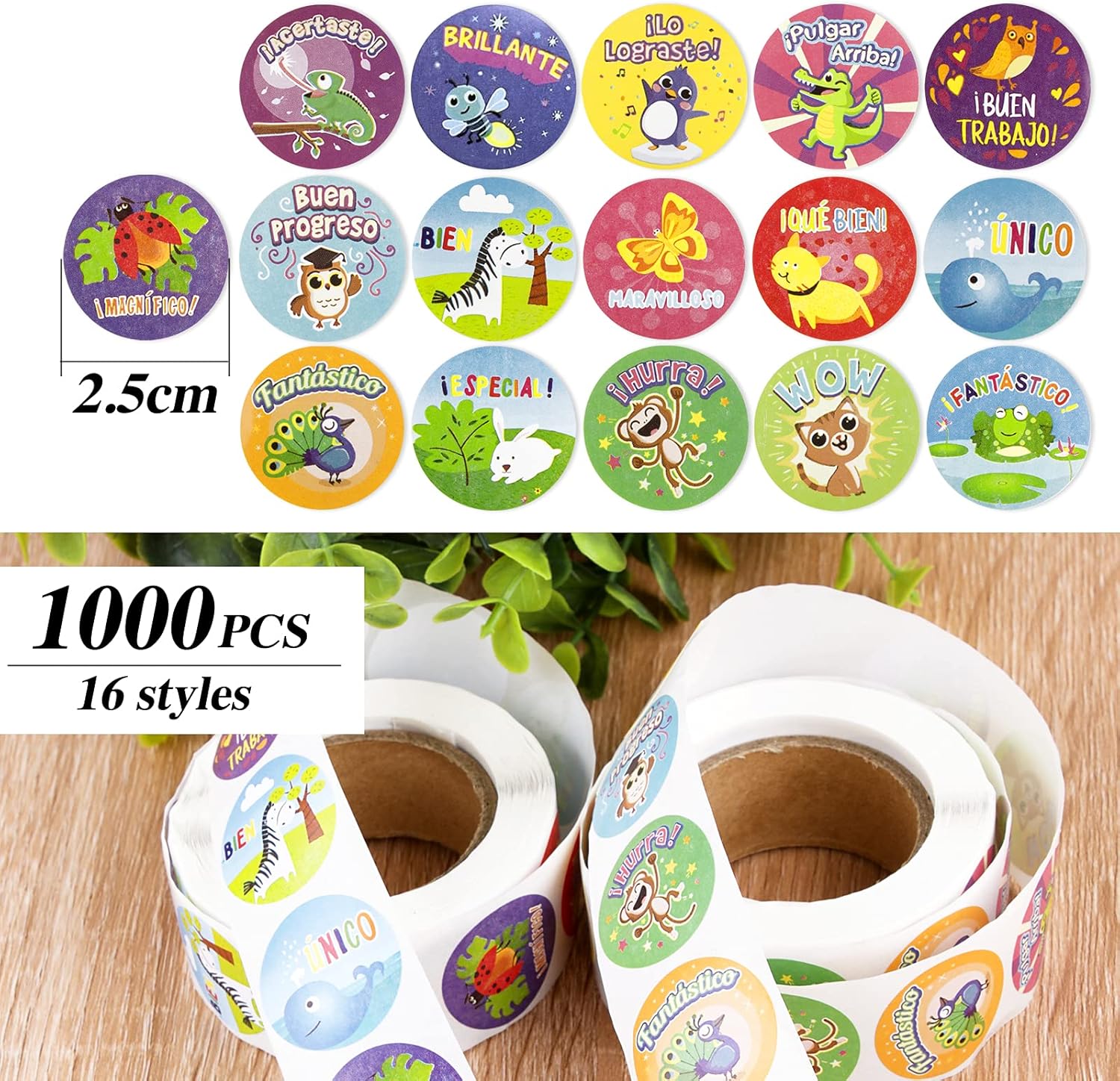 1000 stickers motivacionales escolares - imagen adicional