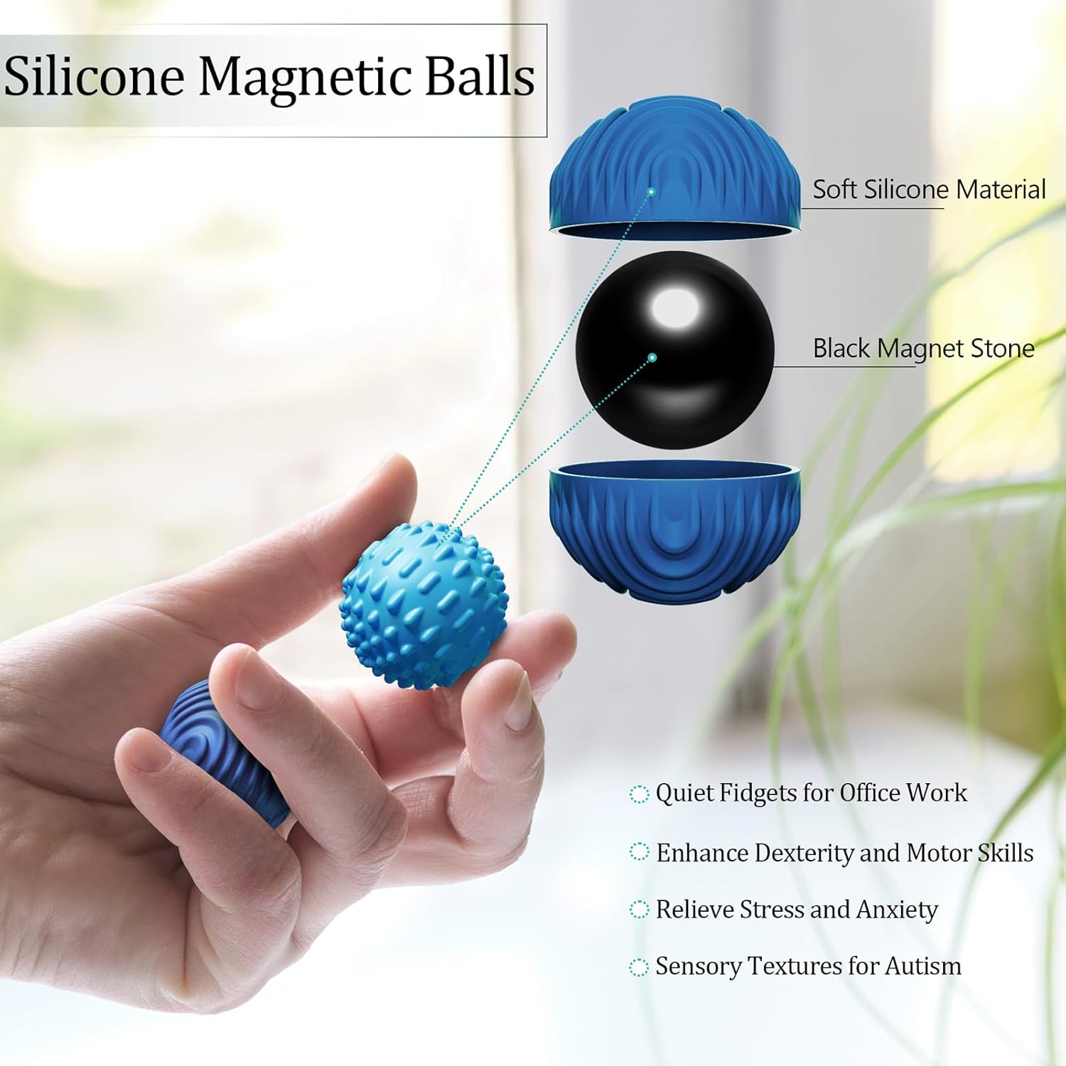Bolas sensoriales magnéticas 4 unidades - imagen adicional