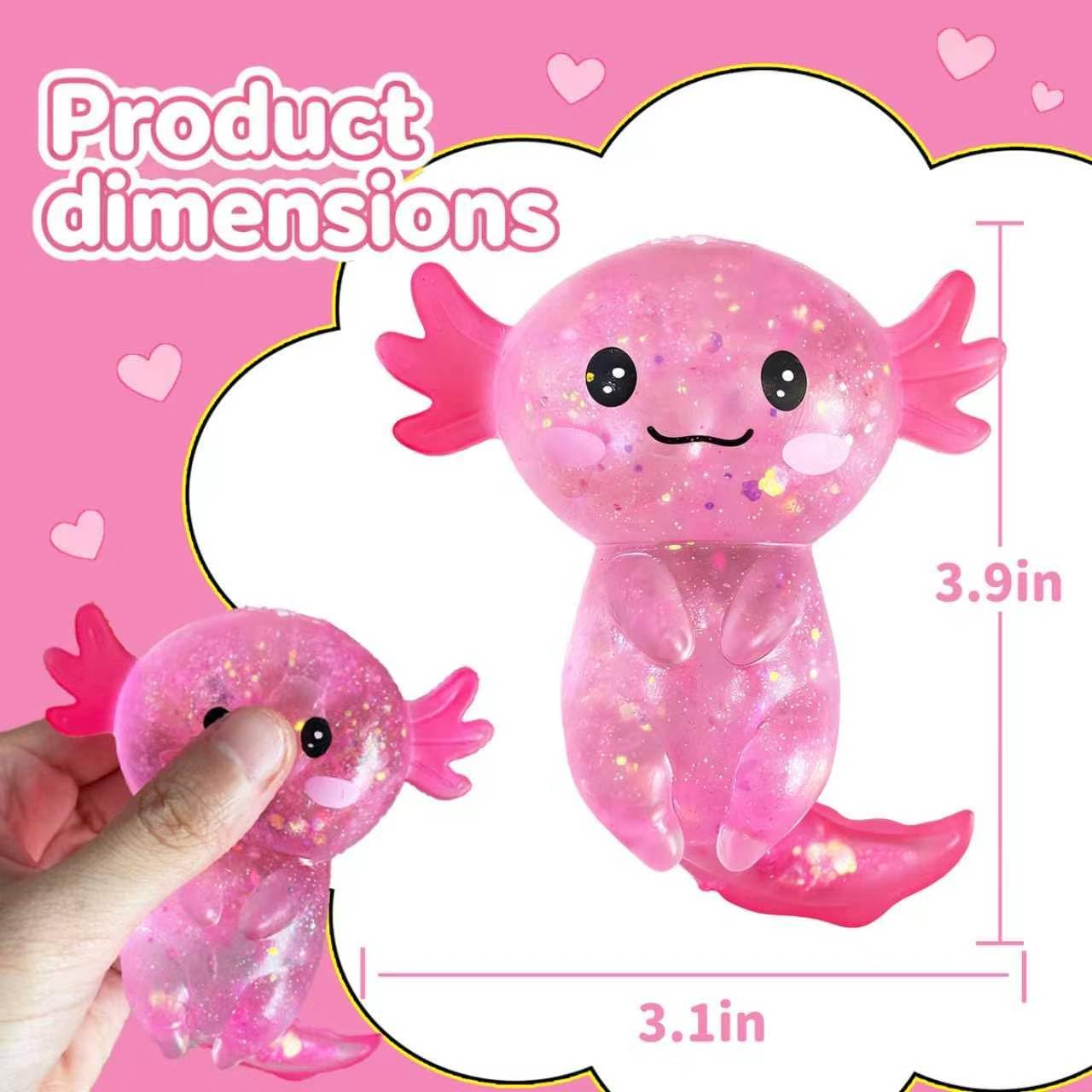 Ajolote apretable Axolotl Squishies Fidget - Rosa - imagen adicional