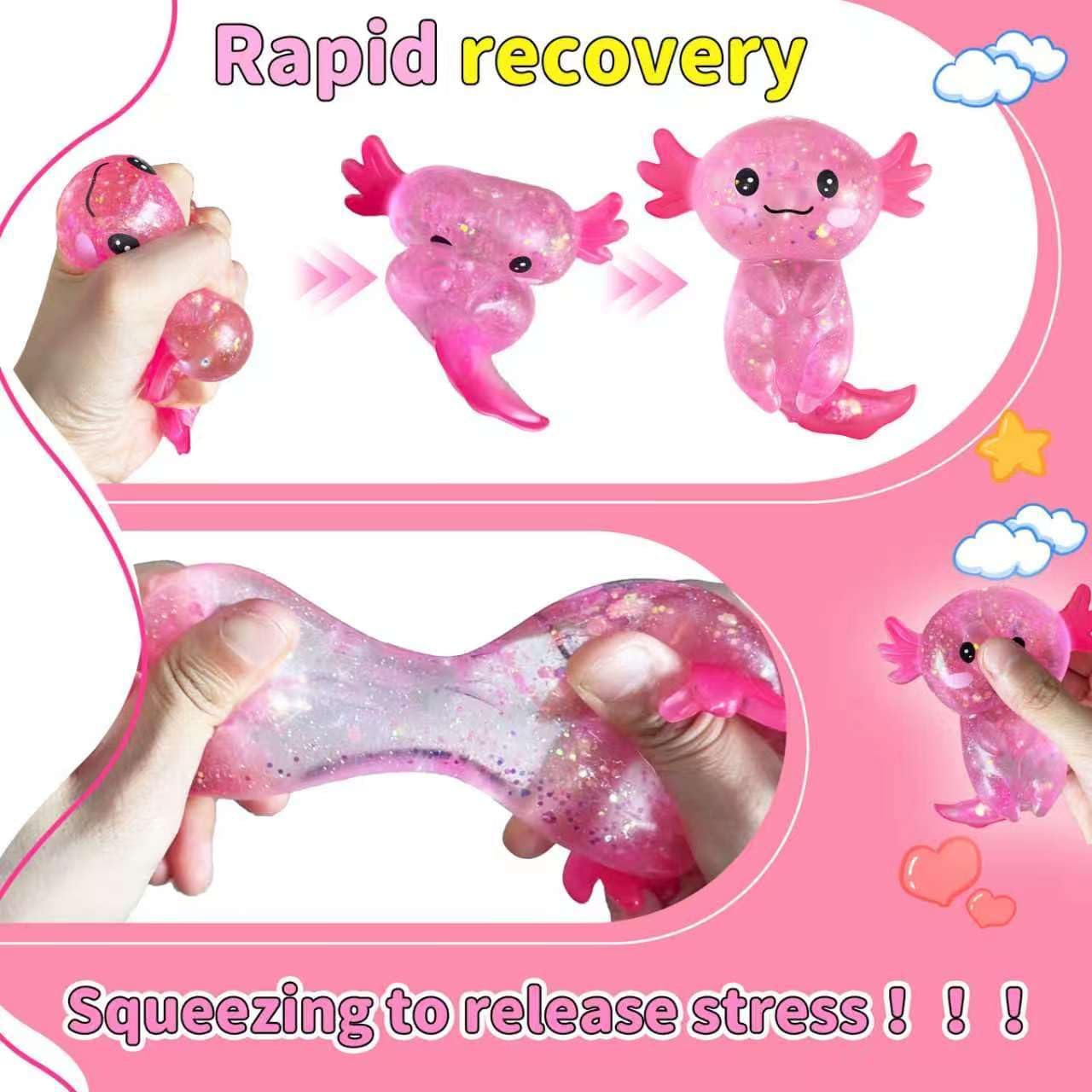 Ajolote apretable Axolotl Squishies Fidget - Rosa - imagen adicional
