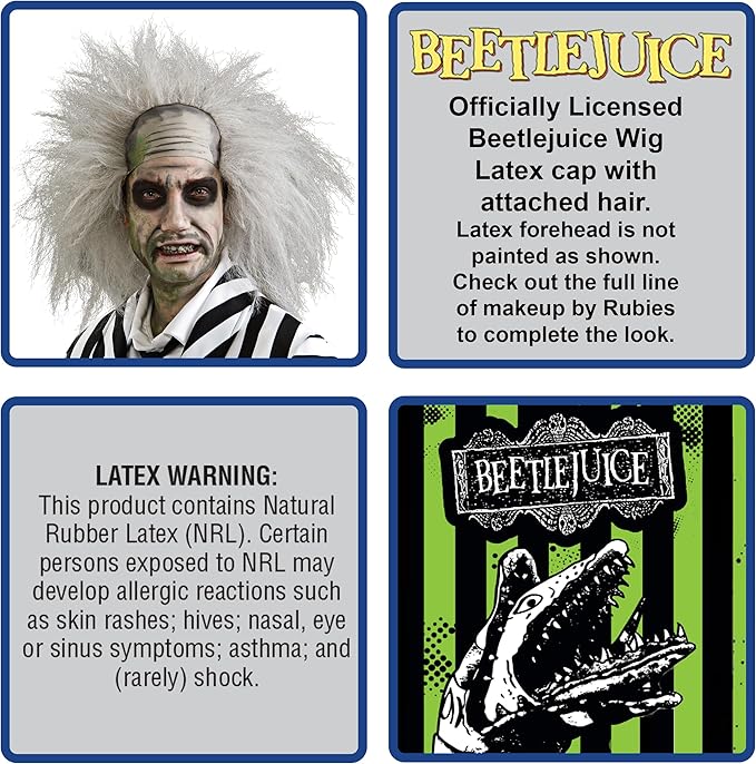 Beetlejuice peluca blanca 51738 - imagen adicional