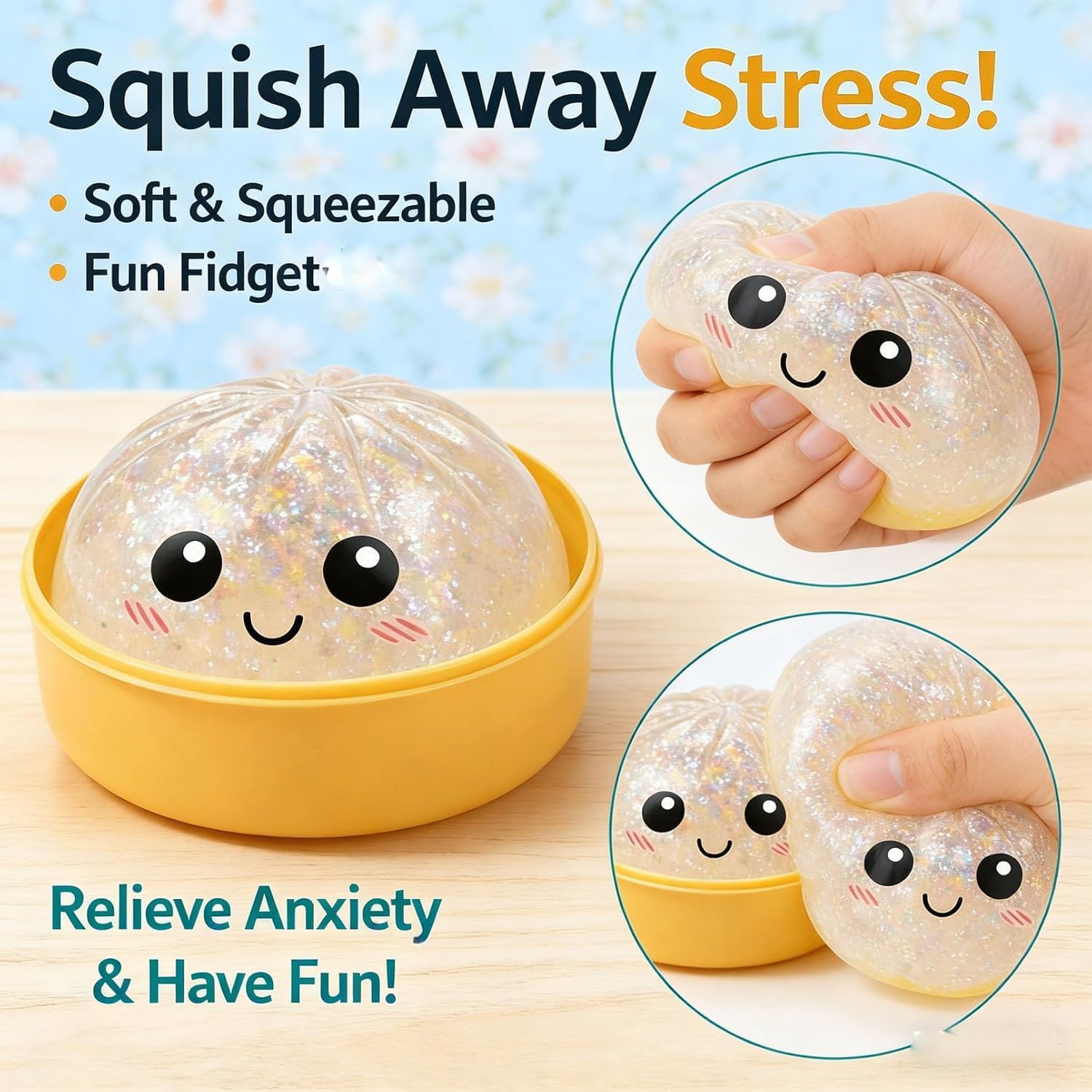 Glitter Dumpling Squishy Box Cofre Slime Sorpresa - imagen adicional