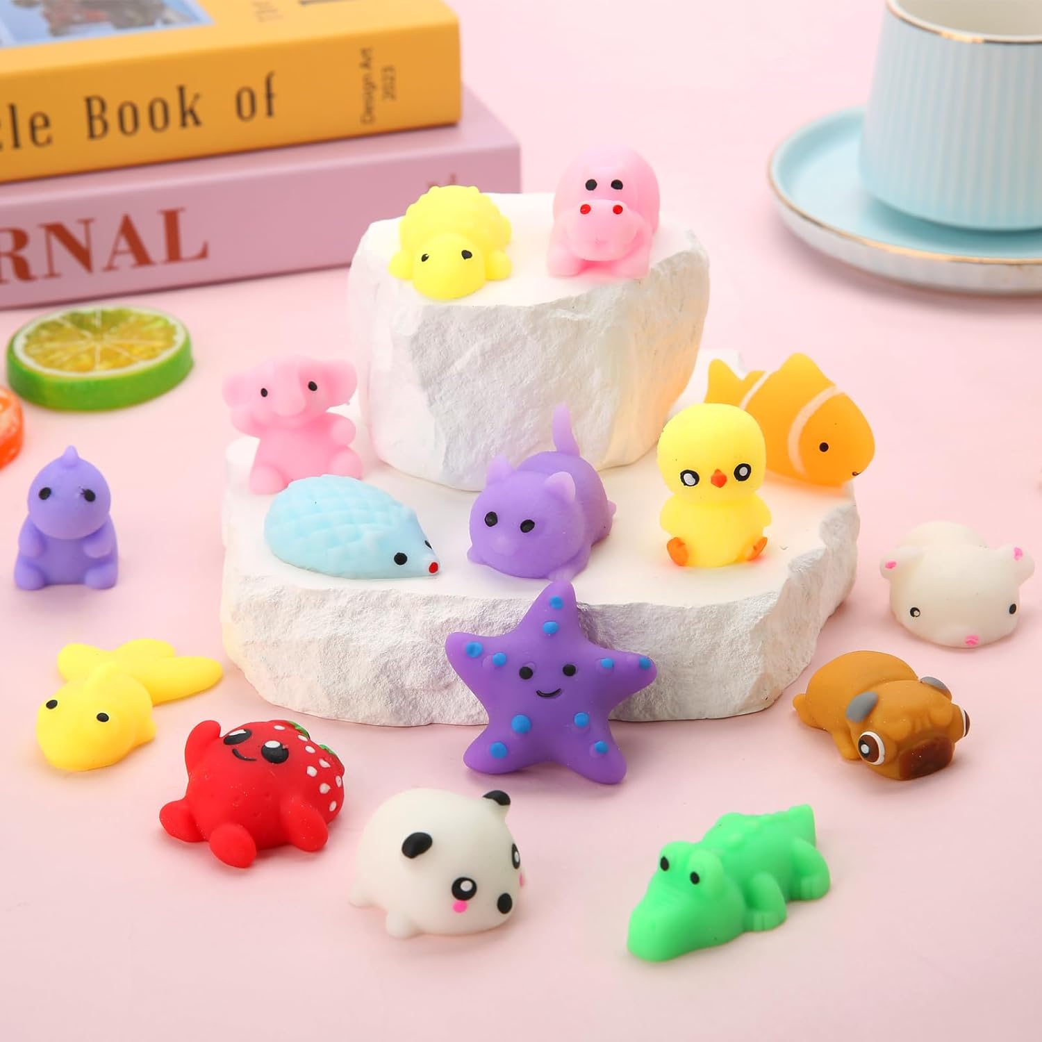 Caja con 60 juguetes sensoriales antiestrés Mochi Squishy - imagen adicional