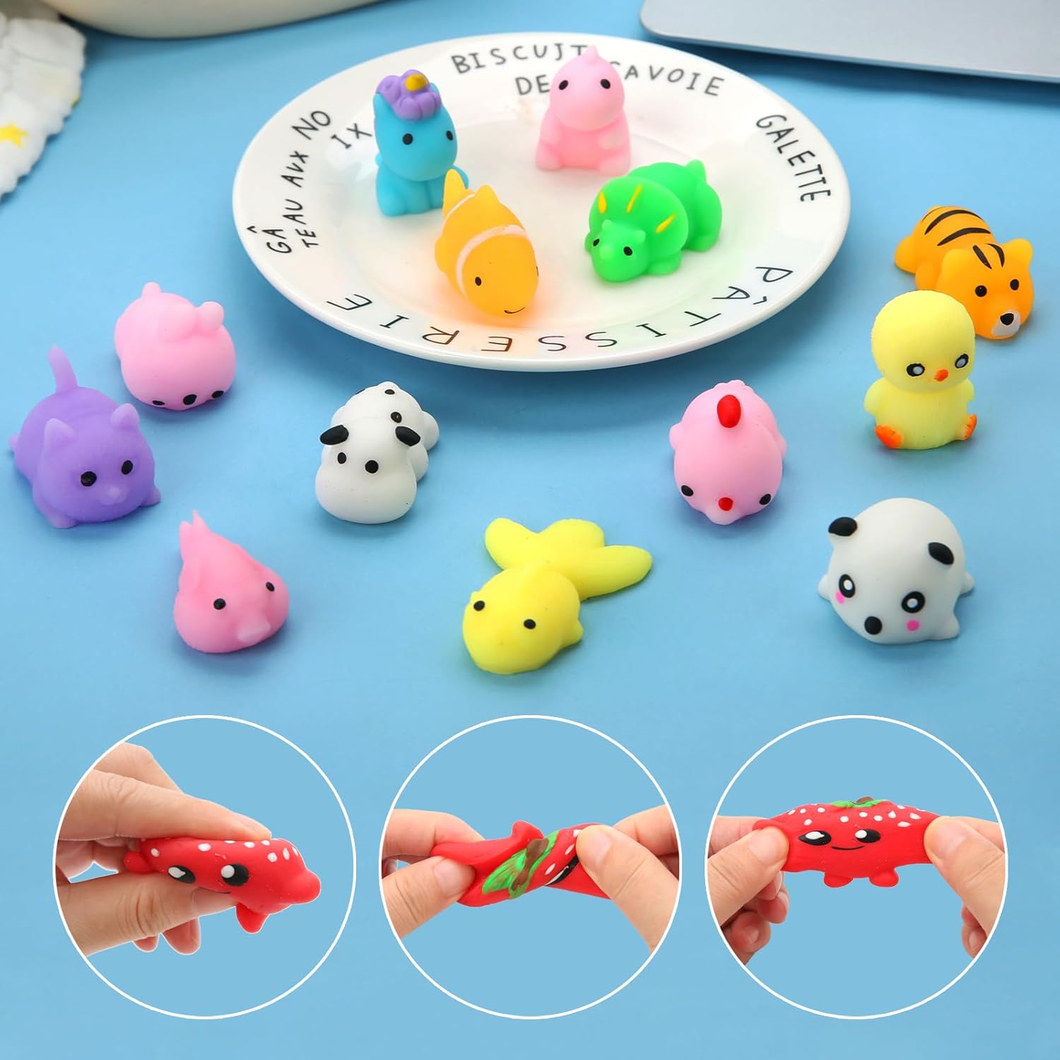 Caja con 60 juguetes sensoriales antiestrés Mochi Squishy - imagen adicional