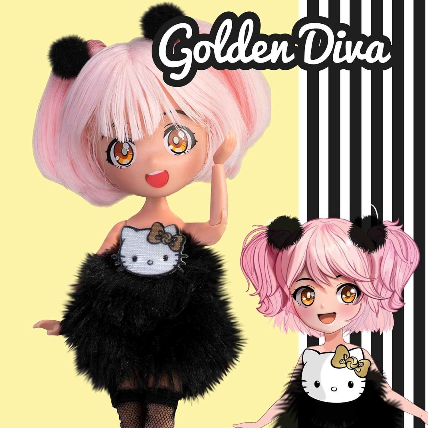 Muñeca manga 4SF Hello Kitty Golden Diva - imagen adicional