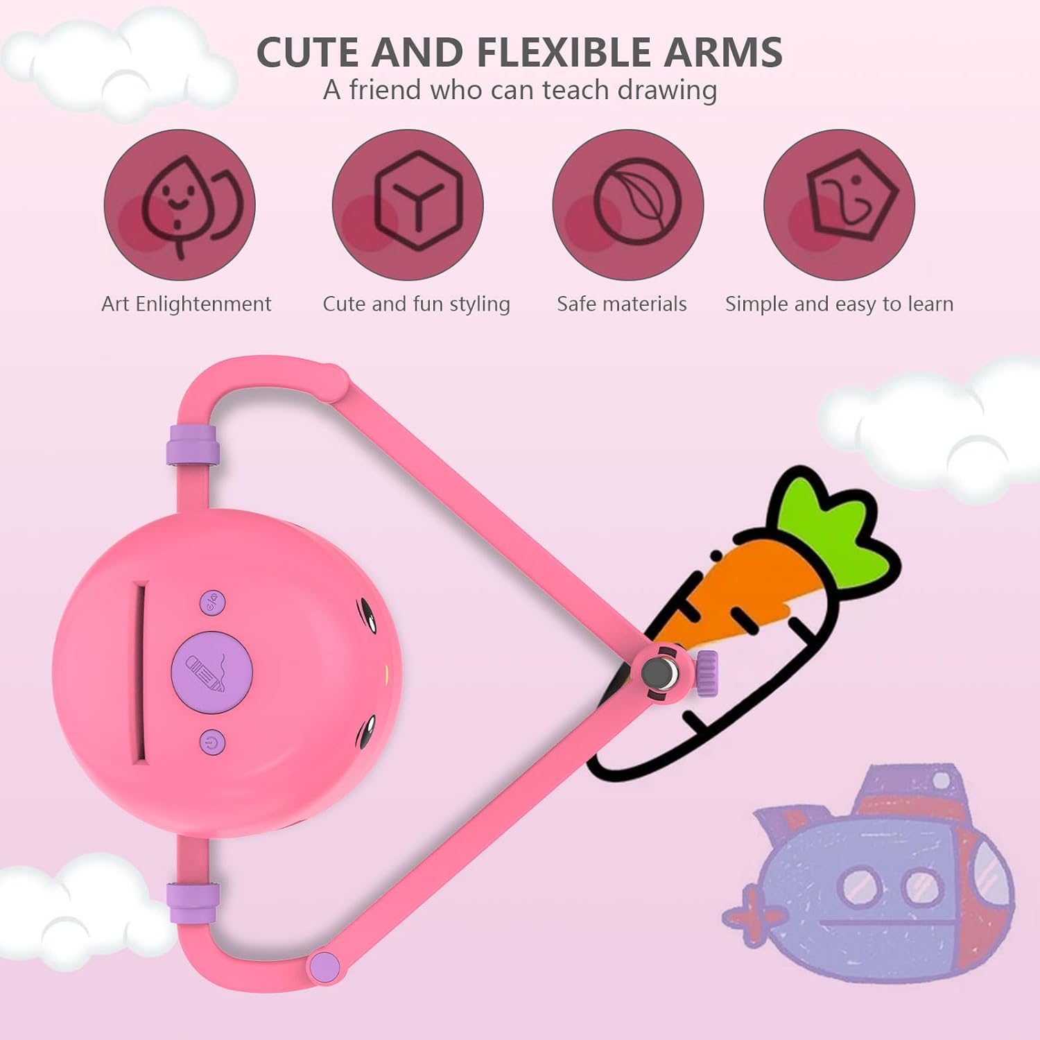 Robot dibujante con tarjetas y control de voz - rosa - imagen adicional