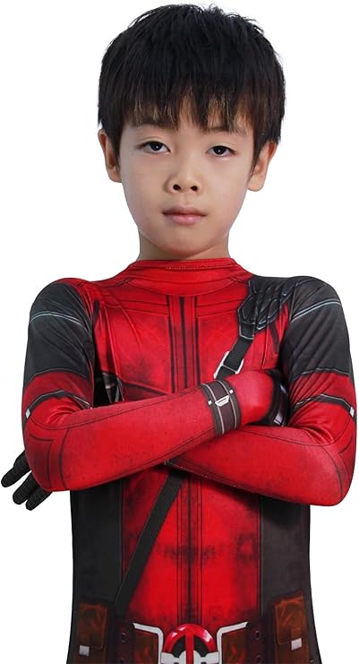 Traje infantil con máscara de Deadpool genérico - imagen adicional
