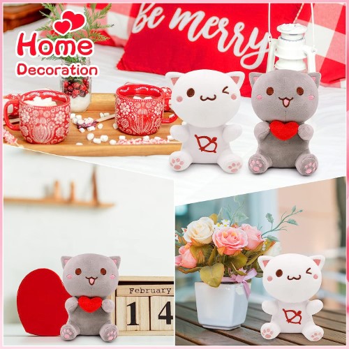 Set gatos de peluche Kawaii amor y amistad - imagen adicional