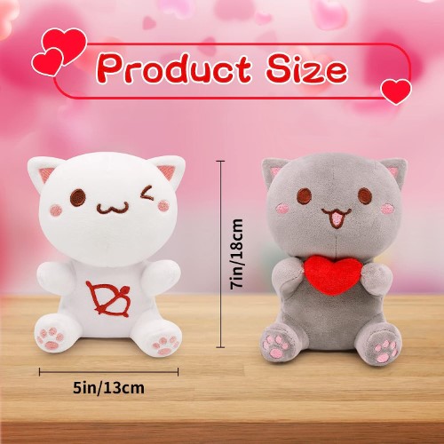Set gatos de peluche Kawaii amor y amistad - imagen adicional