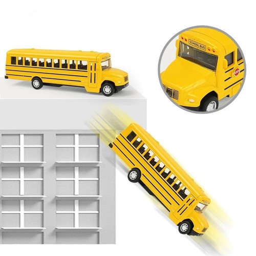 Bus Escolar carro de cuerda Escala 1/64 Diecast - imagen adicional