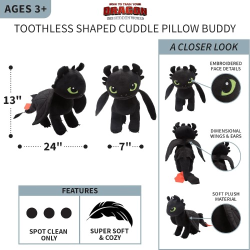 Como Entrenar Tu Dragón peluche almohada de Chimuelo - imagen adicional