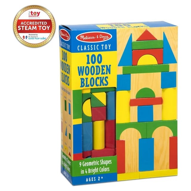 Melissa & Doug 100 bloques de madera - imagen adicional