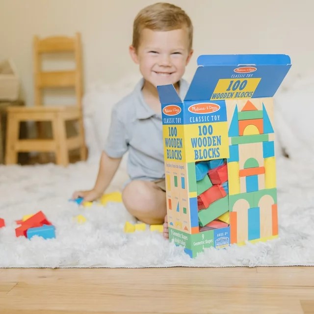 Melissa & Doug 100 bloques de madera - imagen adicional