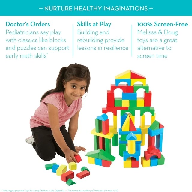 Melissa & Doug 100 bloques de madera - imagen adicional