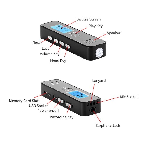 Mini Grabadora de Audio Voz MP3 USB - imagen adicional