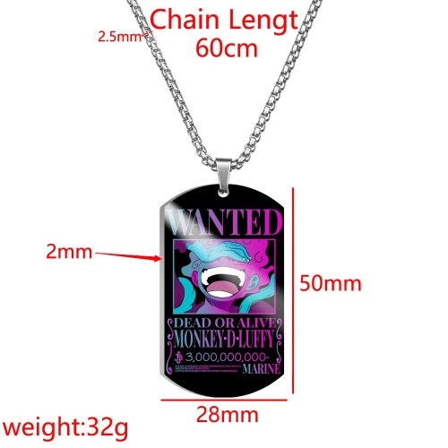 One Piece Chapa Collar Cadena Wanted Monkey D Luffy - imagen adicional