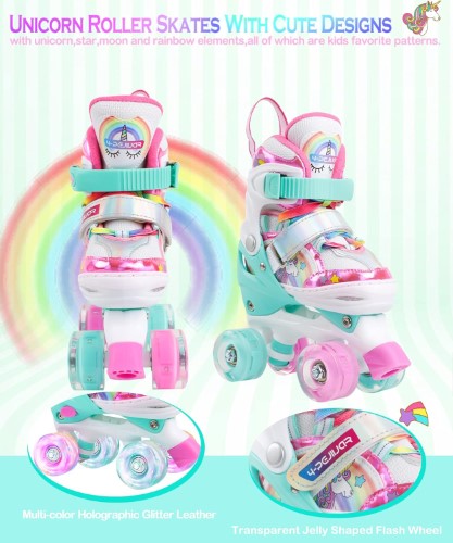 Patines de cuatro ruedas con luces Unicornio - Arcoíris - imagen adicional