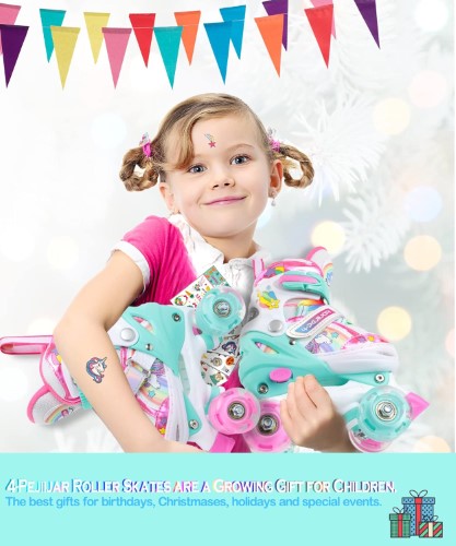 Patines de cuatro ruedas con luces Unicornio - Arcoíris - imagen adicional