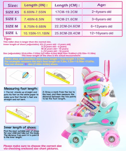 Patines de cuatro ruedas con luces Unicornio - Arcoíris - imagen adicional