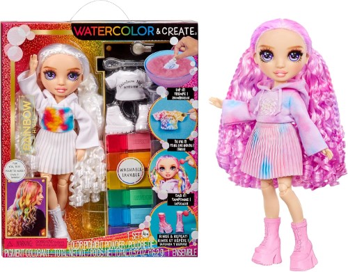 Rainbow High Watercolor& Create muñeca 507581-EUC MGA MUÑECAS Y PELUCHES