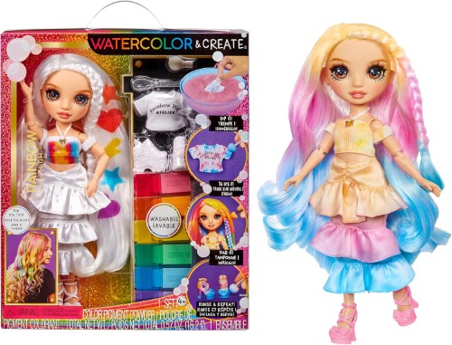 Rainbow High Watercolor& Create muñeca 507598-EUC MGA MUÑECAS Y PELUCHES