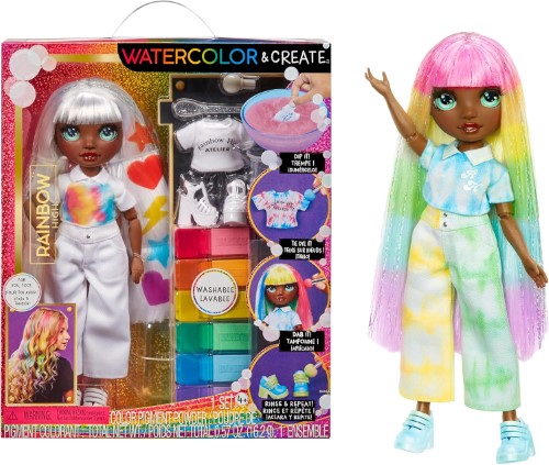 Rainbow High Watercolor& Create muñeca 507734-EUC MGA MUÑECAS Y PELUCHES