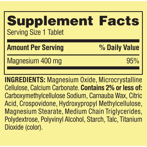Spring Valley Magnesio 400mg frasco 250 Tabletas - imagen adicional