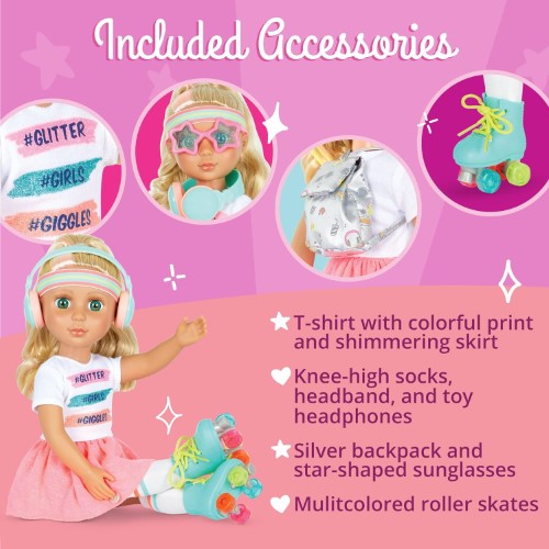 Glitter Girls Sunnie Roller Skates muñeca con patines - imagen adicional