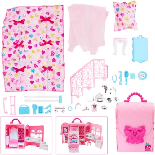 deAO Bolso de mano con casita de muñecas - imagen adicional