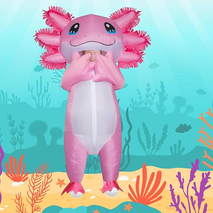 Disfraz inflable de ajolote Stegosaurus axolotl - imagen adicional