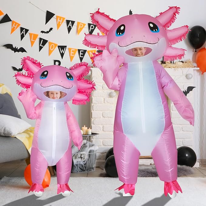 Disfraz inflable de ajolote Stegosaurus axolotl - imagen adicional