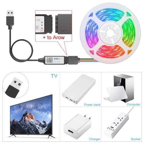 Luces LED Neón multicolor RGB Wifi Bluetooth 5 m - vista alternativa