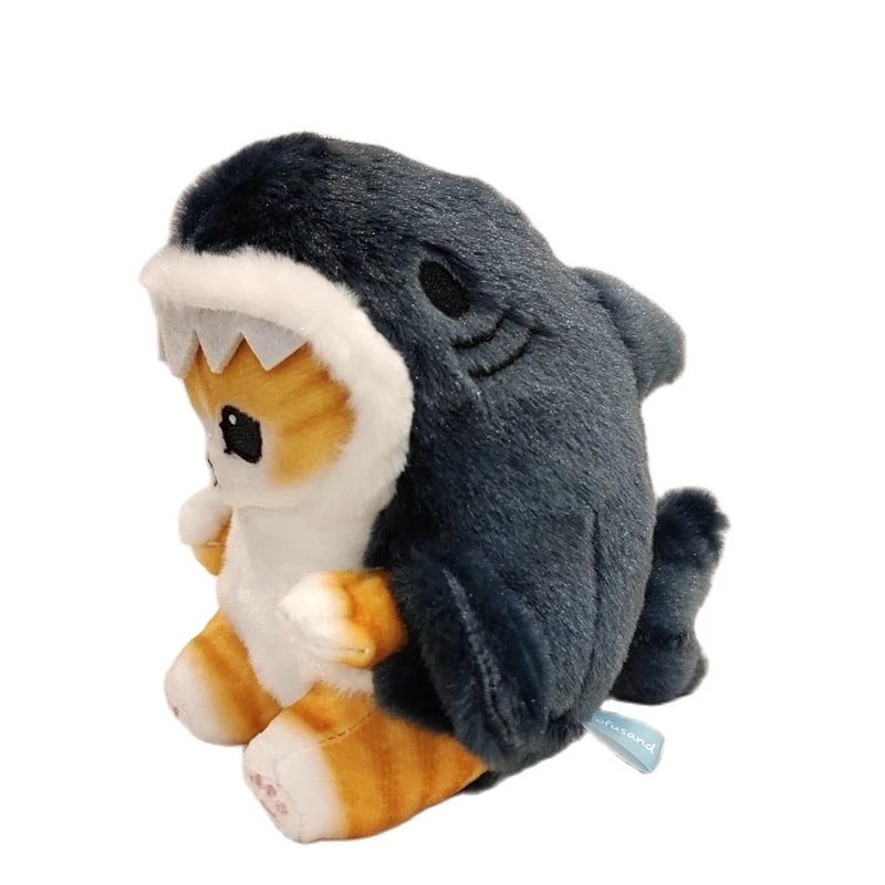 Peluche de gato con disfraz de tiburón 13 cm - imagen adicional