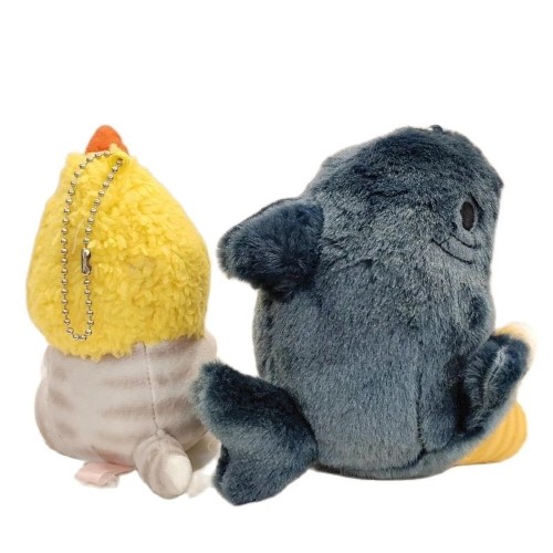 Peluche de gato con disfraz de tiburón 13 cm - imagen adicional