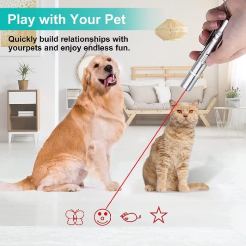 Juguete para gatos puntero láser carga USB 5 patrones ajustables - imagen adicional