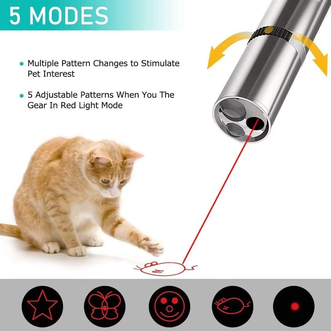 Juguete para gatos puntero láser carga USB 5 patrones ajustables - imagen adicional