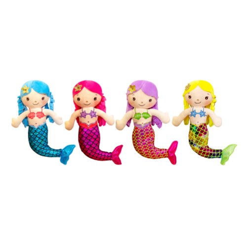 Sirena de felpa muñeca de Trapo 30 cm Amarillo - imagen adicional