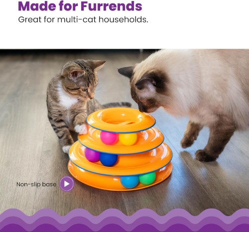 Juguete para gatos torre interactiva 3 niveles con bolas - imagen adicional