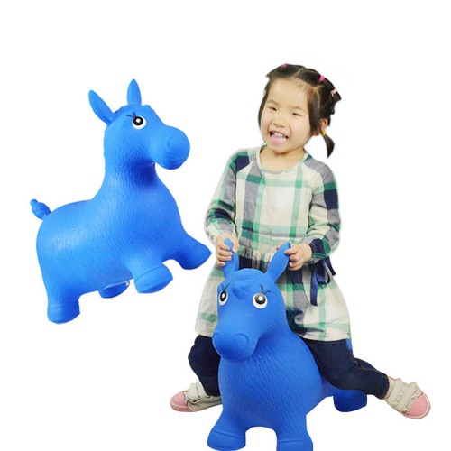 Caballo inflable saltarín azul - imagen adicional