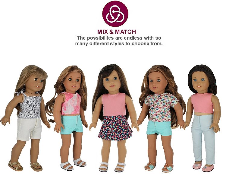 American Girl moda genérica 7 piezas set 2 - imagen adicional