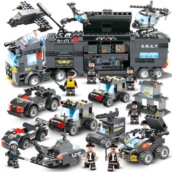 Playset tipo LEGO fuerzas especiales 8-en-1