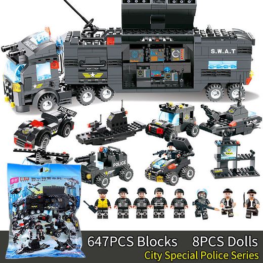 Playset tipo LEGO fuerzas especiales 8-en-1 - imagen adicional