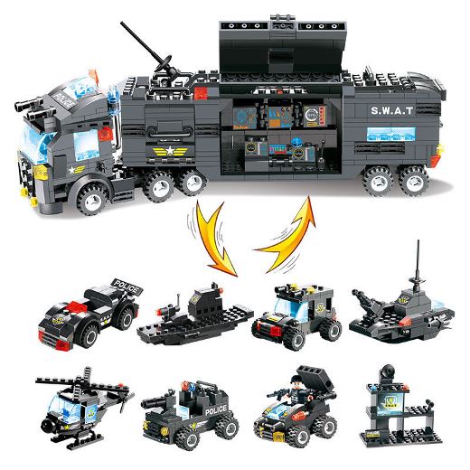 Playset tipo LEGO fuerzas especiales 8-en-1 - imagen adicional