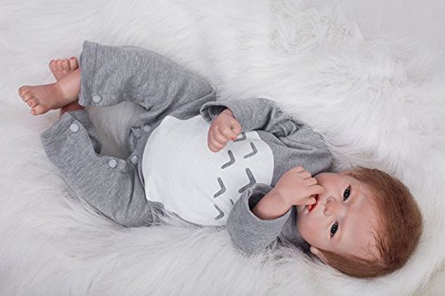Muñeco bebé realista silicona 55 cm - imagen adicional