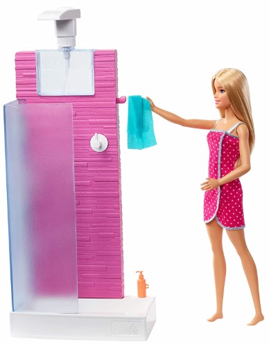 Barbie muñeca con muebles de baño FXG51 - imagen adicional