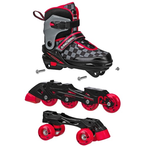 Patines en línea 2-en-1 Roller Derby rojo y negro - Niño - imagen adicional
