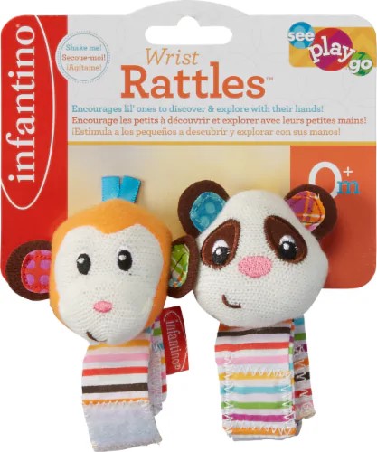 Infantino sonajeros de pulso mono y panda - imagen adicional