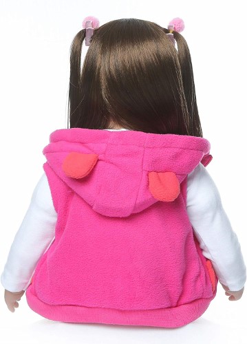 Muñeca reborn niña real cabello largo 60 cm - imagen adicional